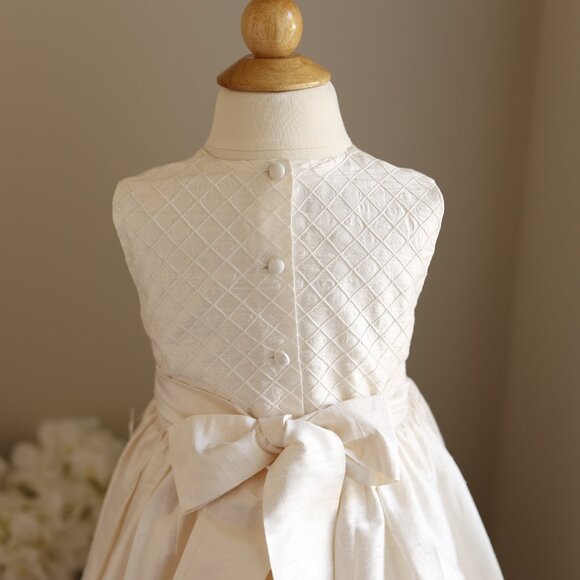 Strasburg Ivory Dupioni Silk Dress Flower Girl Special Occasion Recital Size 6 - Picture 9 of 9